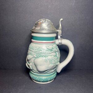 VTG 1992 Avon Porcelain & Pewter Nautical Endangered Species Sperm Whale Stein